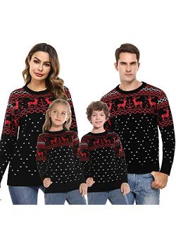Family Matching Ugly Christmas Reindeer Sweater Pullover Holiday Sweater