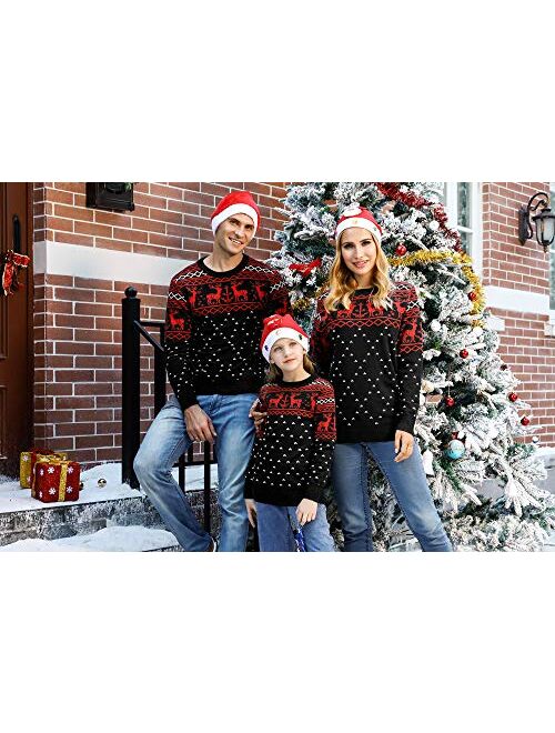 iClosam Family Matching Ugly Christmas Reindeer Sweater Pullover Holiday Sweater