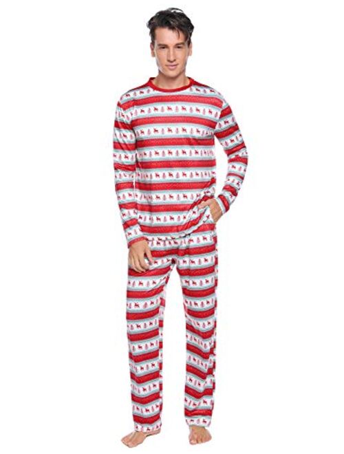 iClosam Christmas Family Matching Pajamas Set Santa's Deer Holiday Sleepwear for Dad Mom PJs S-XXL (Christmas - Deer - red, Mum-L)