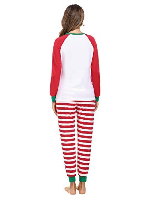 iClosam Christmas Pajamas for Family Christmas PJs Matching Sets Boys Girls Striped Sleepwear Dad Mom PJs