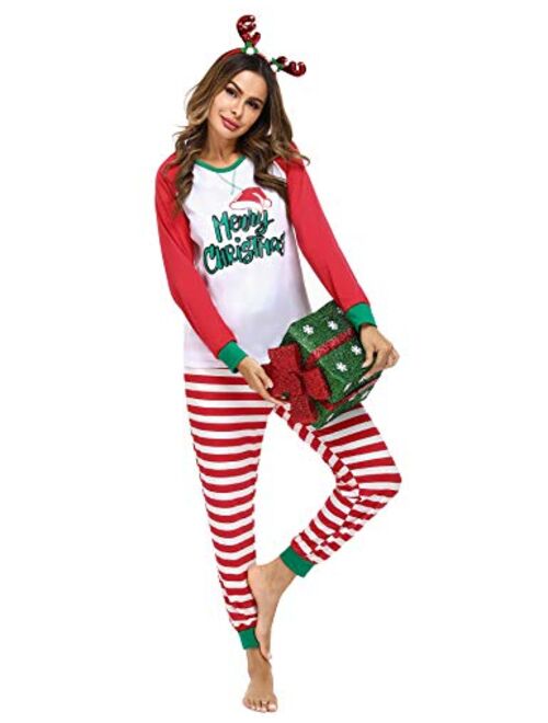 iClosam Christmas Pajamas for Family Christmas PJs Matching Sets Boys Girls Striped Sleepwear Dad Mom PJs