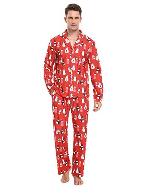 iClosam Christmas Pajamas for Family Christmas PJs Matching Sets Kids Sleepwear Dad Mom PJs Red