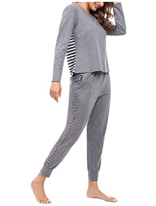 iClosam Women's Pajama Set Soft Loungewear Long Sleeve Pjs Sleepwear S-XXL