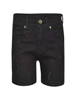 Kids Boys Denim Shorts Ripped Chino Bermuda Jeans Short Knee Length Pant 5-13 Yr