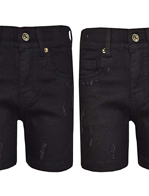 Kids Boys Denim Shorts Ripped Chino Bermuda Jeans Short Knee Length Pant 5-13 Yr