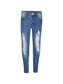 Kids Boys Skinny Jeans Denim Ripped Jeans Stretchy Pants Trousers New Age 3-13 Years