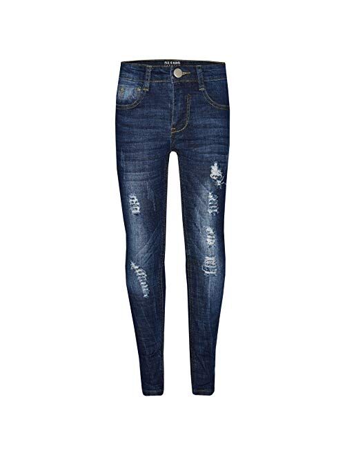 Kids Boys Skinny Jeans Denim Ripped Jeans Stretchy Pants Trousers New Age 3-13 Years