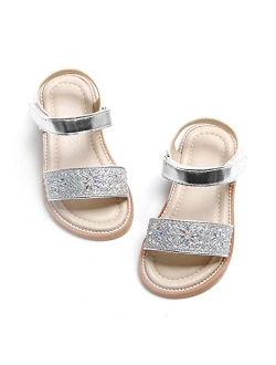 Felix & Flora Girls Sandals - Toddler Girl Dress Shoes Size 6-12 for Summer Party Wedding School Flats