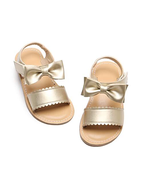 Felix & Flora Girls Sandals - Toddler Girl Dress Shoes Size 6-12 for Summer Party Wedding School Flats