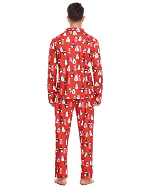 iClosam Christmas Pajamas for Family Christmas PJs Matching Sets Kids Sleepwear Dad Mom PJs Red