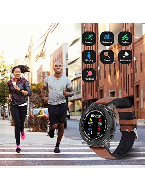 Fullmosa Smart Watch, Watches for Men Women Fitness Tracker Monitor Meter Heart Rate Monitor Sleep Tracker 1.3" Touch Screen, Smart Sports Watch Compatible with iPhone Sa