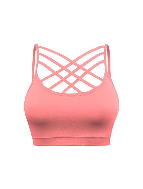 Nolabel Padded Seamless Triple Criss Cross Bralette, Cutout Caged Cami Crop Top