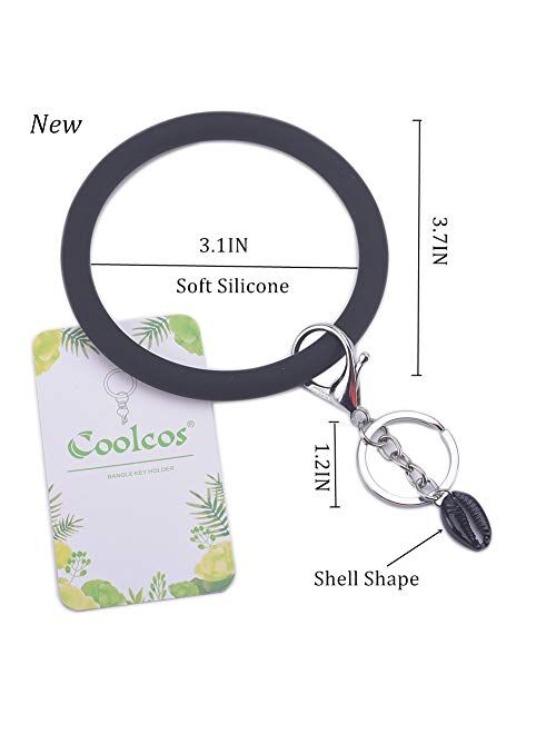 Coolcos Women & Kids Soft Large Circle keyring Silicone Bracelet Keychain Circle Round Bangle Keyring Smooth