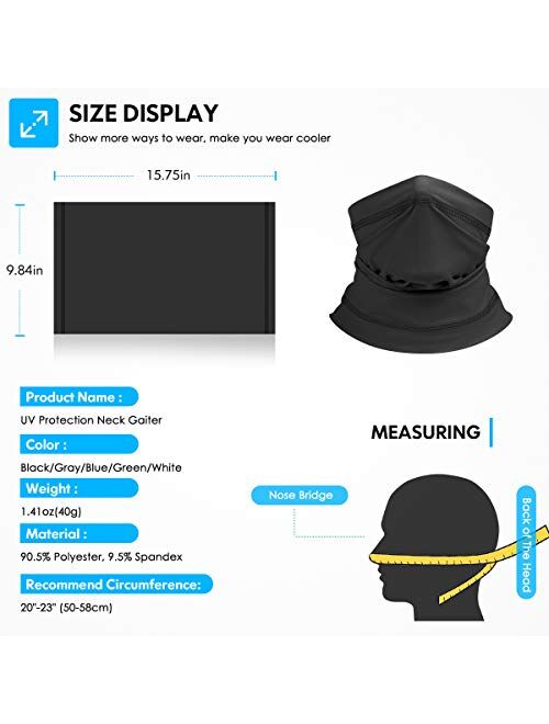 AstroAI Neck Gaiter Face Mask Scarf UV Protection Face Cover for Men Women