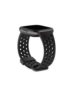 Versa Family Accessory Band, Official Fitbit Product, Sport, Black, Small
