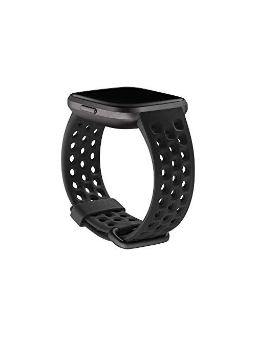 Fitbit Versa Family Accessory Band, Official Fitbit Product, Sport, Black, Small