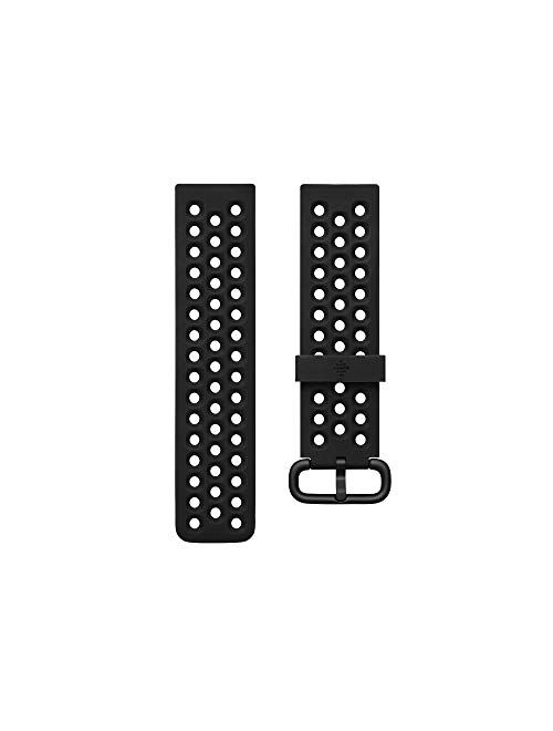 Fitbit Versa Family Accessory Band, Official Fitbit Product, Sport, Black, Small