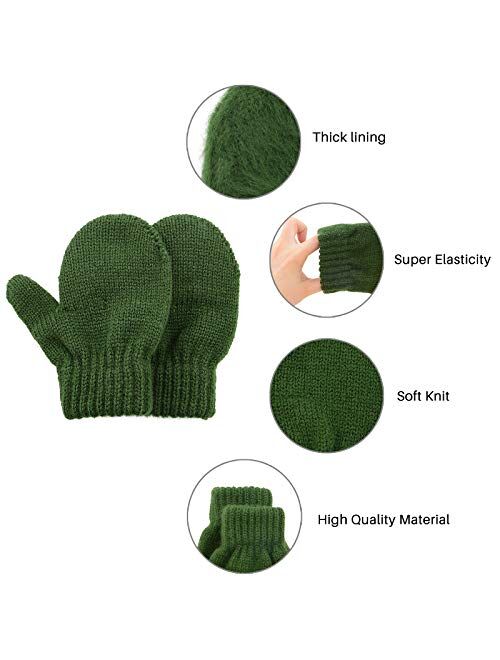 Kids Winter Toddler Mittens Multicolor Soft Knitted Gloves Thick Cold Protection Mitten