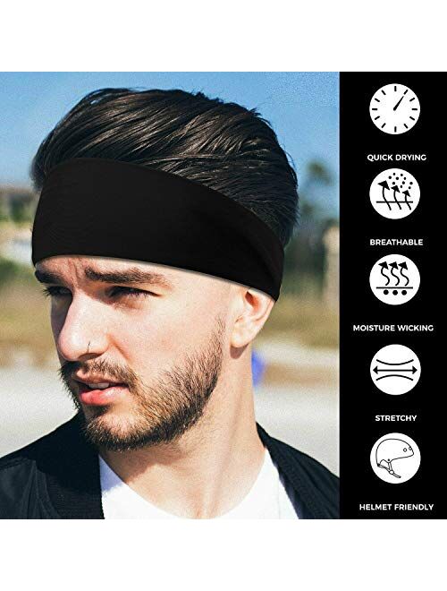 Self Pro Headband for Men and Women - Sports Sweatband Stretchy Moisture Wicking for Running, Cross Training, Yoga, Basketball, Cycling - Unisex Hairband