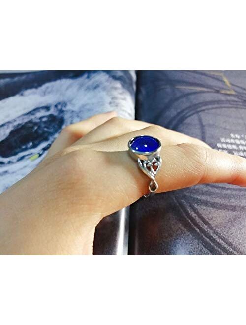Children Girl Round Shape Simulated Moon Stone Color Changing Mood Ring