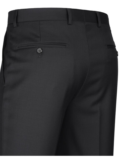 Verno Men's Suit Pants Classic Fit Solid Flat Front Business Office Wool Suit Pants for Men