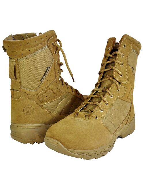 Smith & Wesson Footwear Breach 2.0 Men's Tactical Side-Zip Boots - 8" Coyote, 13 Regular
