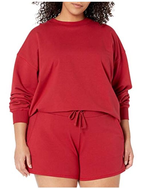 The Drop Women's Margot Loose Long Sleeve Crewneck Drop Shoulder Sweatshirt