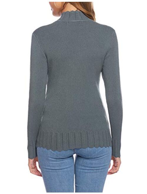 iClosam Women Sweater Turtleneck Knit Pullover Ribbed Mock Neck Sweater