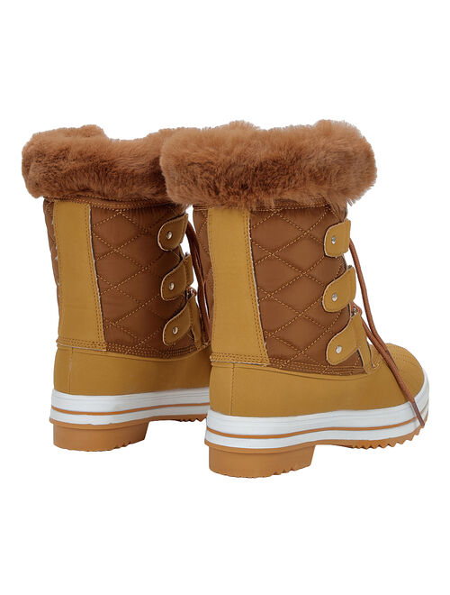 Buffie | Brown Quilted Snow Boot - Women