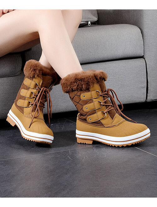 Buffie | Brown Quilted Snow Boot - Women