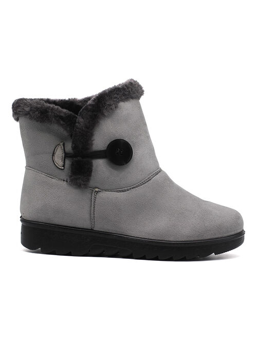 Heli | Gray Faux-Fur Snow Boot - Women