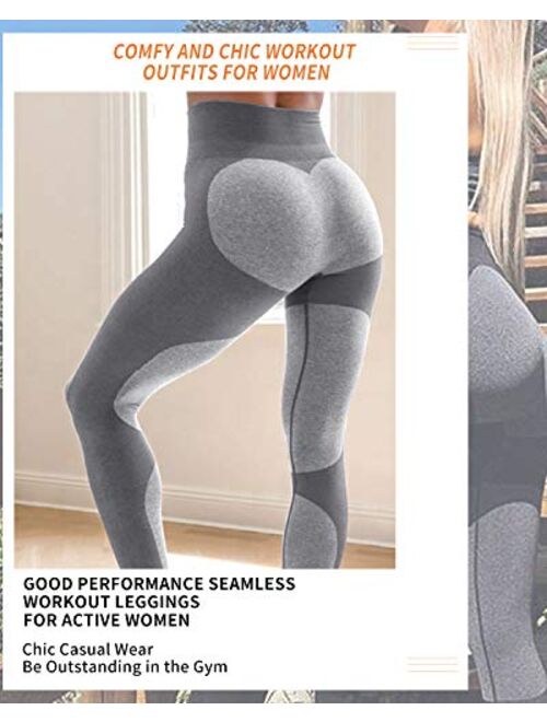 AIMILIA Womens Seamless Workout Leggings High Waist Yoga Gym Pants Butt Lift Tummy Control Tights Athletic Leggings