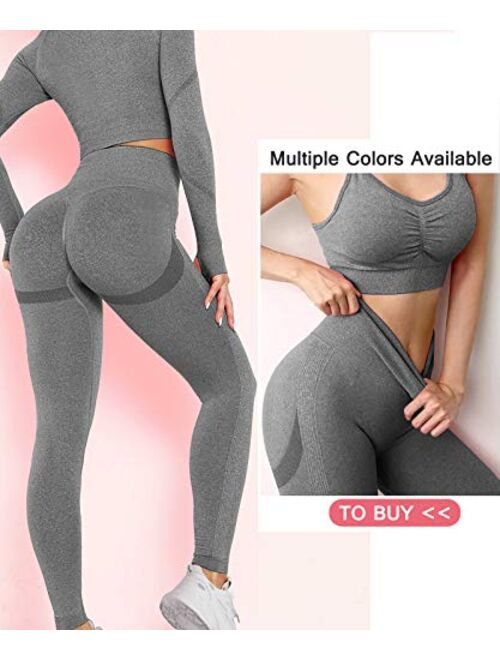 AIMILIA Women's Seamless Leggings Workout Yoga Pants Butt Lifting High Waisted Tummy Control Compression Tights