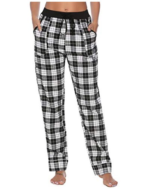 Ladies Womens Cotton Pyjama Bottoms Pants Trousers Nightwear Lounge PJ Check 