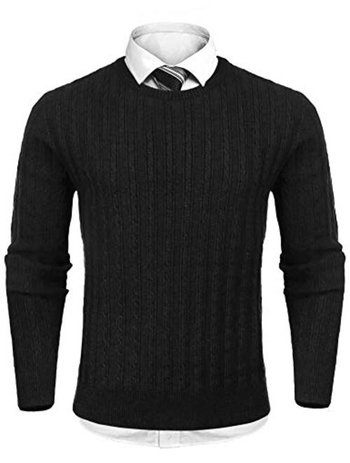 iClosam Mens Slim Fit Knitted Long Sleeve V-Neck Sweaters Pullover