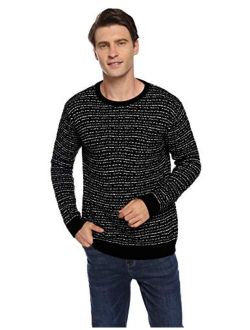 Mens Casual Striped Pullover Sweaters Knitted Tops Lightweight Longsleeve S-XXL