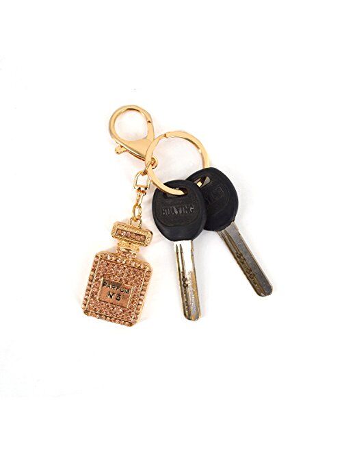 Mily Bling Bling Crystal Keychain Bag Pendant Accessories Cute Cartoon Gun Model Keychain