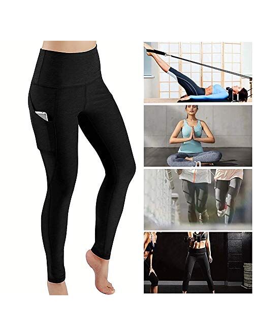 AIMILIA Anti Cellulite Leggings Sexy Workout Pockets Yoga Pants Women's Tummy Control High Waisted Sport Tight