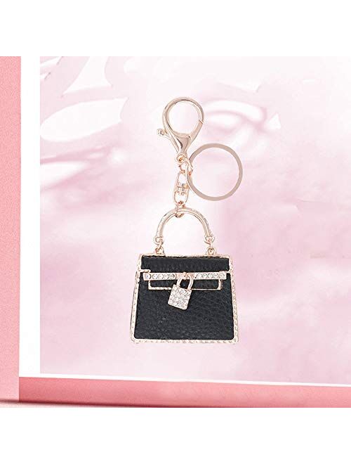 Handbag Style Keychains,Fashion Handbag Rhinestone Alloy Charm Keyrings
