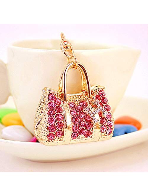 DYbaby Bling Bling Crystal Keychain Lovely Handbag Decoration Car Key Decoration for Womens and Girls 