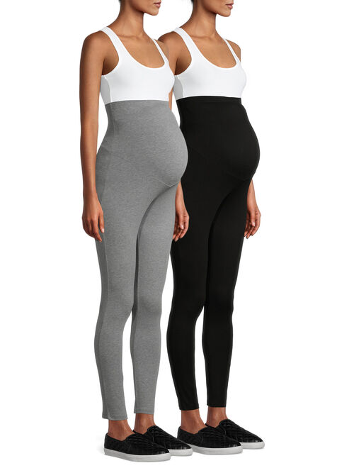 Time and Tru Maternity Leggings with Full Panel, 2 Pack