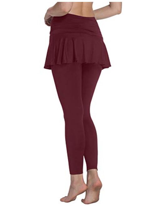 ChinFun Women's Lightweight Skirted Leggings For Tennis Yoga Gym Running