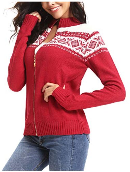 iClosam Couple Cardigan Christmas Open Front Cardigan Sweater Xmas Cardigan Pullover
