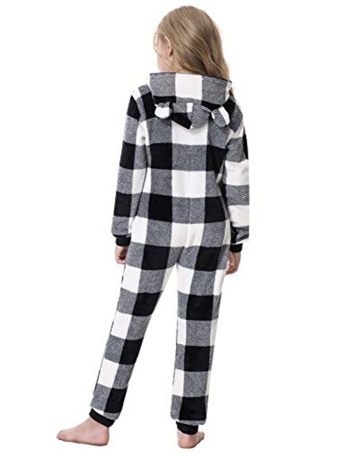 iClosam Women's Onesie Pajamas Jumpsuit Fall Winter Warm and Cozy Plush Adult Hooded Pajama S-XXL