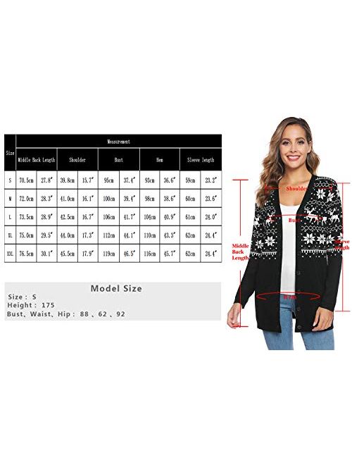 iClosam Women's Cardigan Open Front Warm Sweater Outwear Coats Knit Button Cable Sweater Coat S-XXL
