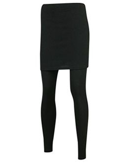 ililily Slim H Line Skirt Active Footless Leggings S-2XL Size Elastic Long Skinny Pants