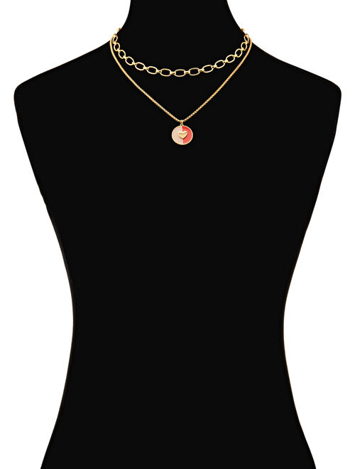 C. Wonder Layered Necklace with Heart Pendant