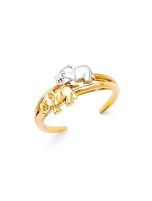 14k Gold Elephant Toe Ring Jewelry Gifts for Women