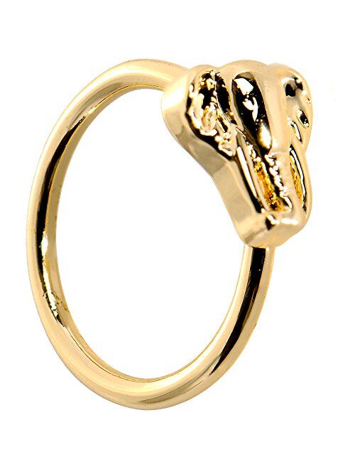Body Candy Gold PVD Steel Proud Elephant Seamless Circular Ring 20 Gauge 5/16"