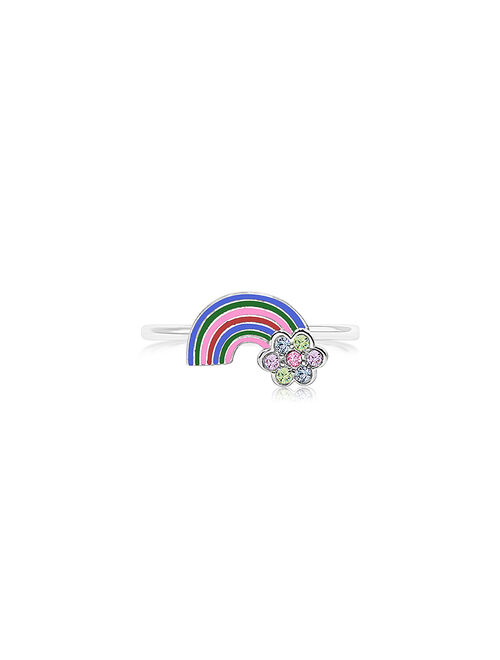 Chanteur Designs | Pink Crystal Rainbow Flower Ring